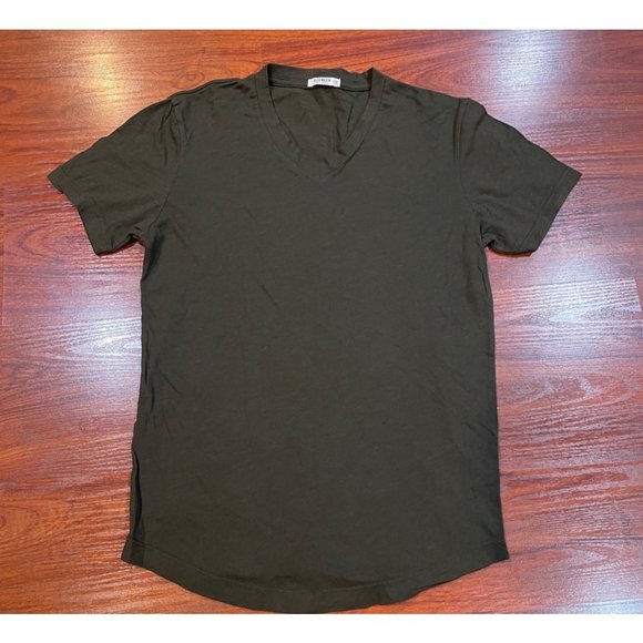 BUCK MASON GREEN V NECK TEE - Picture 1 of 3